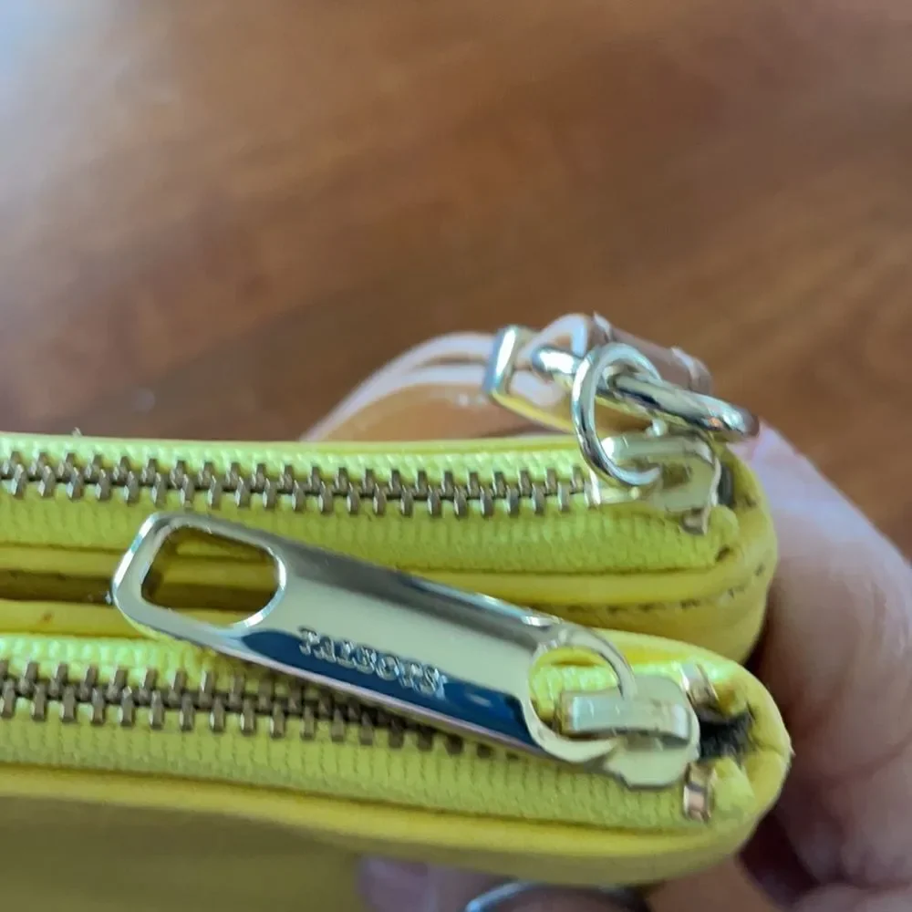 Talbot's Yellow Pebble Leather Wristlet